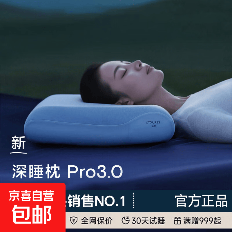 深睡枕Pro3亚境朵生枕头3.0酒店同款护颈椎助睡眠记忆棉成人枕芯 深睡枕Pro3.0【10cm】+深睡控温枕套  单只