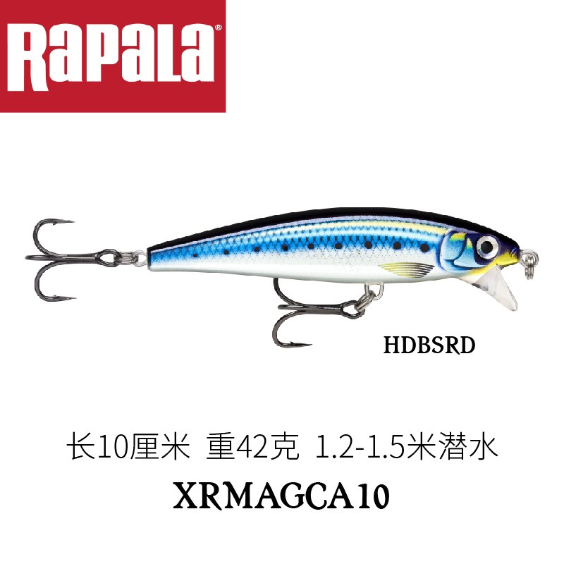乐伯乐（RAPALA）新品Rapala乐伯乐XRMAGCA10深海远投米诺路亚米诺假硬饵渔具 HDSBM 10厘米42克