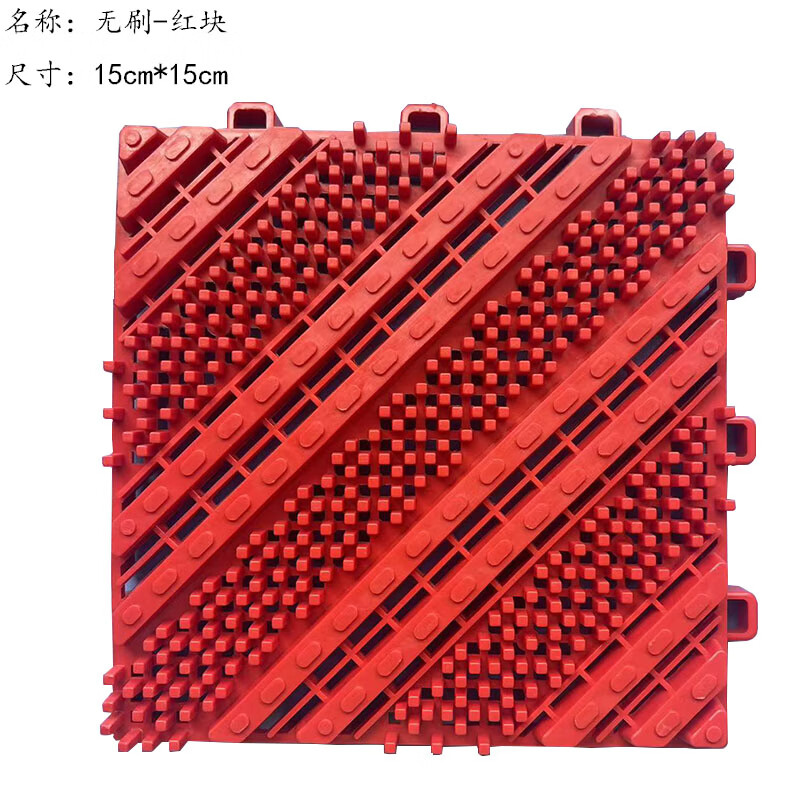 商用拼接地垫酒店大门口定制模块地毯入户蹭脚垫室外防滑拼接地垫 无刷-灰红双拼 90cm*60cm +橡胶锤