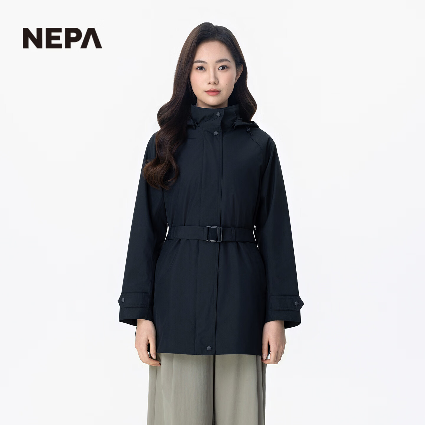 NEPA耐葩26年春夏户外女士防水冲锋衣时尚收腰风衣版型夹克7M20561 油墨藏青 M03 M 170/92A(100)