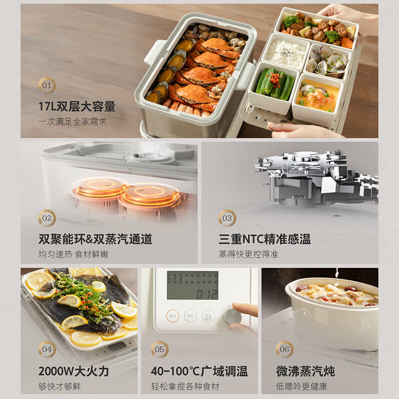 东芝(TOSHIBA)电蒸锅多功能锅芝味蒸0塑0涂层电蒸锅大容量猛火炖蒸煮一体多功能电蒸锅政府补贴 ES-20MSTC