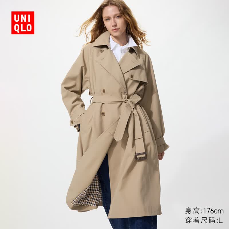 优衣库女装风衣/外套通勤早春26春夏新款482271 31 米色 XL