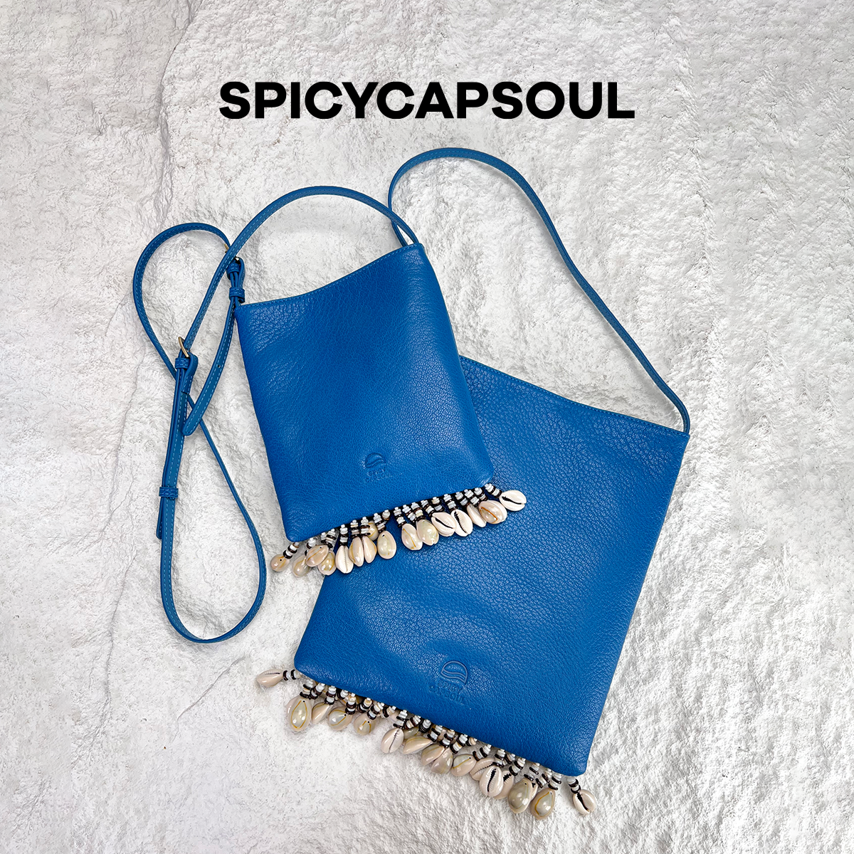 SPICYCAPSOUL【深海奇珍】池金物手工天然贝壳头层山羊皮单肩斜挎托特包 【深海奇珍】海葵紫(大号) 48小时内发货