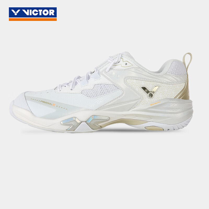 威克多（VICTOR）官方旗舰店羽毛球鞋10周年跃金纪念款V2.5标准楦P9200系列P9200cX A（珠光白） 40.5 (260mm)