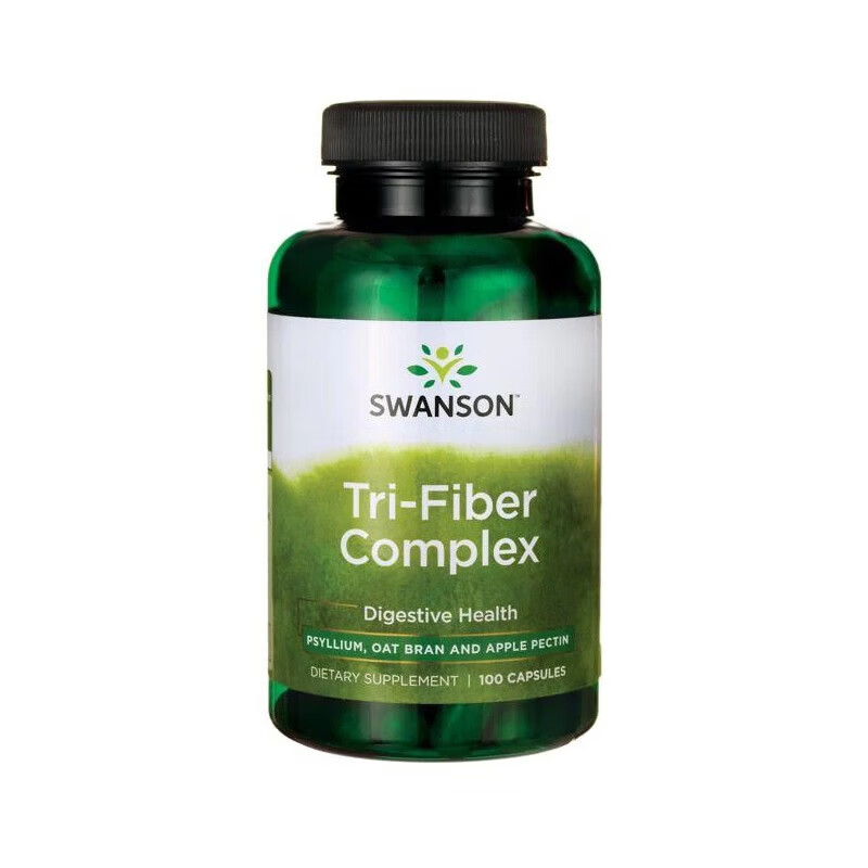 斯旺森（SWANSON）果蔬膳食纤维胶囊车前子壳粉苹果果胶肠道便秘润肠通便美国进口 膳食纤维 100粒*1瓶