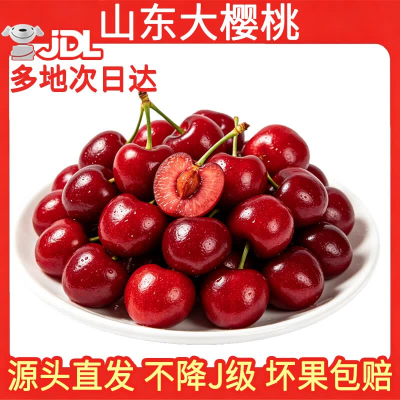果伦滋大樱桃 国产山东车厘子【JD多地次日达】当季新鲜水果生鲜 4斤(净重) 优选单果20-26mm 整箱4-5斤
