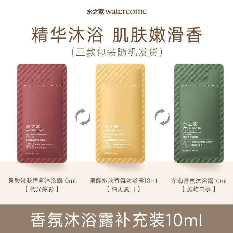 水之蔻果酸嫩肤沐浴露10ml 温和去角质控油祛痘持久留香男女士沐浴乳液