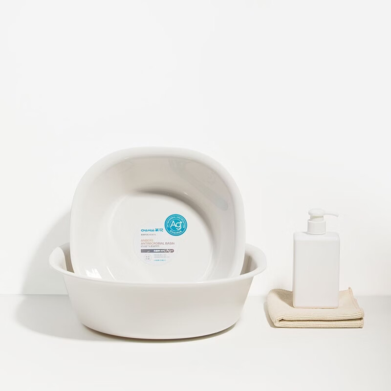 茶花银离子抗菌加厚脸盆塑料脚盆洗PP新生婴儿童脸盆 洗菜盆 【抗菌款 小号】方盆 京东折扣/优惠券