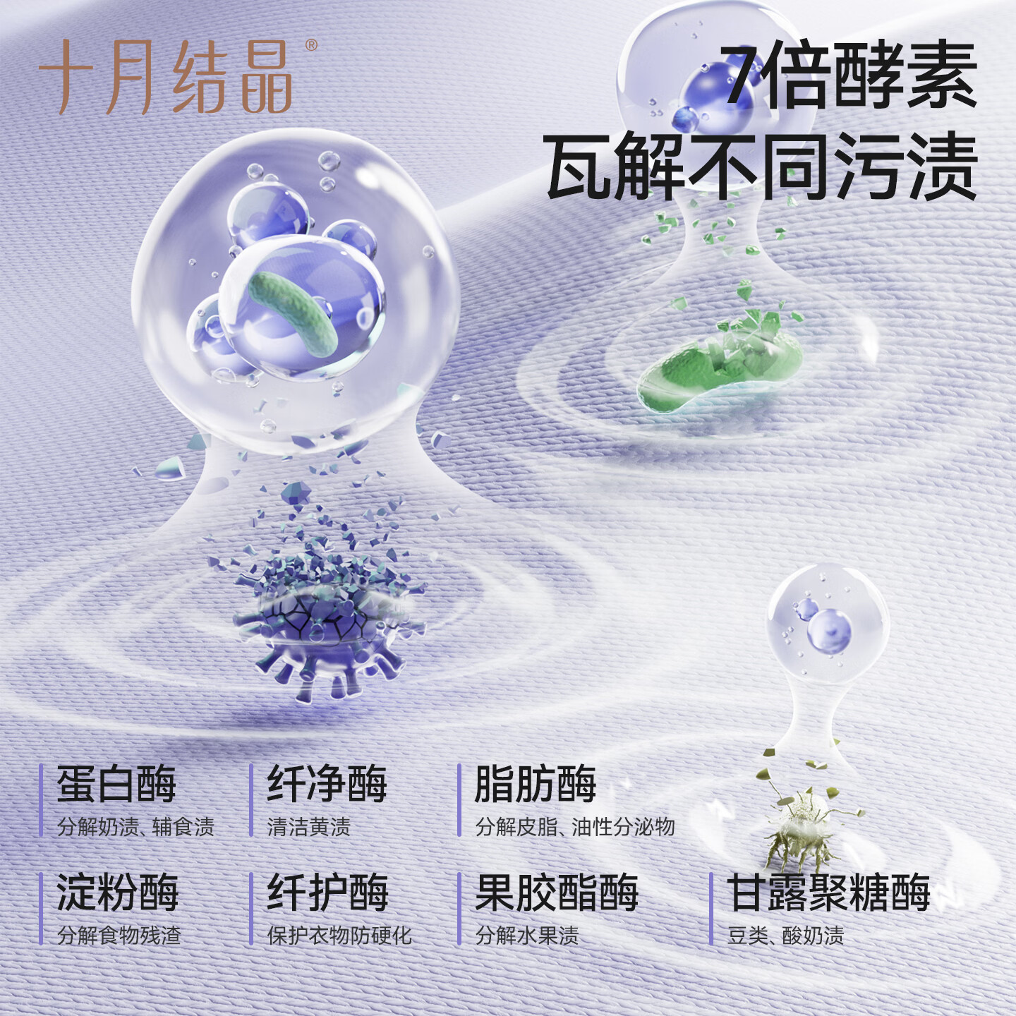 十月结晶婴儿洗衣液无酒精花香酵素抑菌除螨宝宝专用婴幼儿去污洗衣液 500ml 1袋 补充装