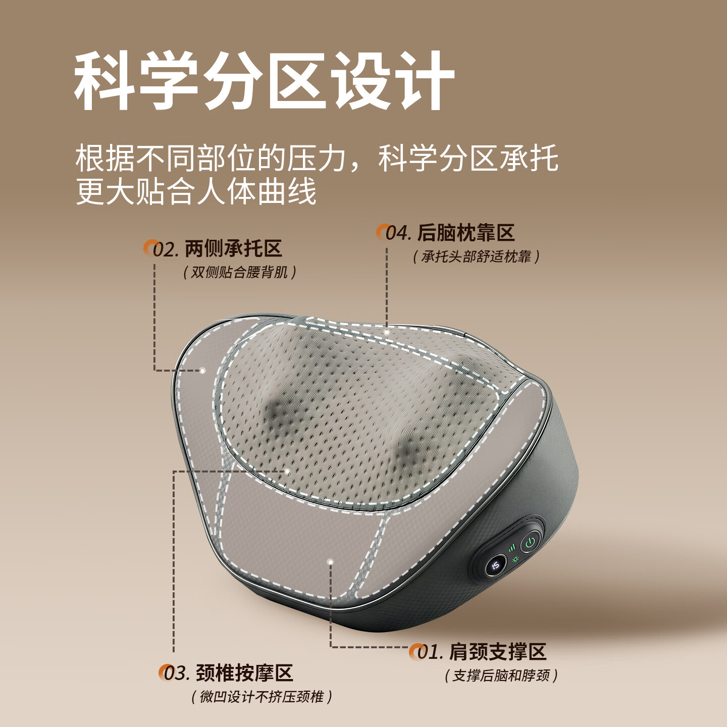 奥克斯（AUX）颈椎按摩器按摩枕头腿部颈部按摩仪垫热敷背腰颈椎全身肩颈生日母亲节礼物送妈妈爸爸爱人爷爷奶奶 精美礼盒插电款/20个按摩头/3D仿真按摩/多模式 生日节日送爸妈长辈老人爱人