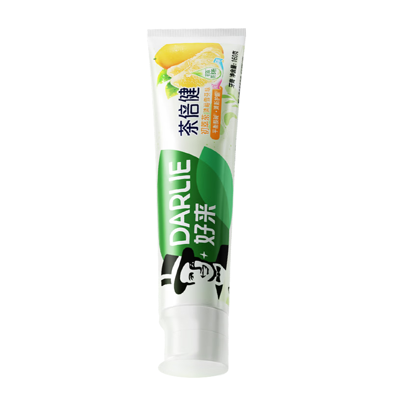 好来（DARLIE）原黑人茶倍健初萃茶·清柚雪芽味牙膏长效清新口气平衡酸碱160g