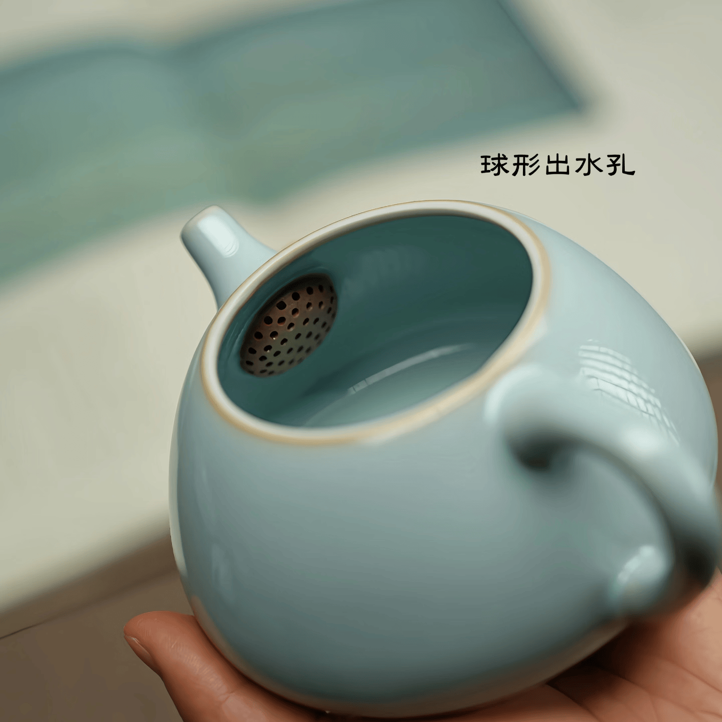 汝誉天下汝窑茶具茶杯茶壶主人杯压手杯汝州汝瓷天青色冰裂功夫茶具礼盒装 【爆款】石瓢一壶二杯280ml