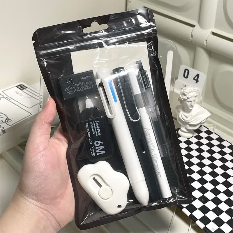 QKX高端品质跨境多功能文具套装高颜值简约学生学习文具伴手礼品一体式 多功能学习套装