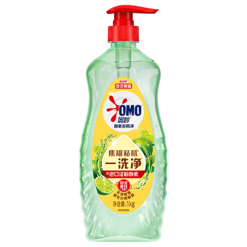 奥妙大桶酵素餐具净洗洁精 橙花小青柑 1kg 2斤装 去锅具焦糊