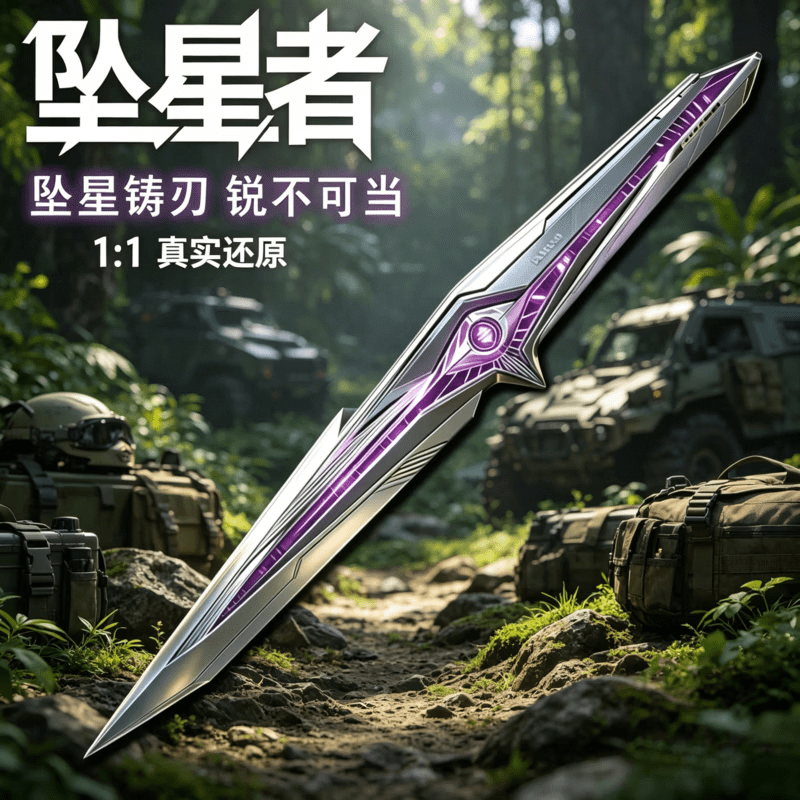 蕉乐坠星者合金刀模型三角洲行动 周边近战武器刀皮玩家收藏礼品 【官模精工版】坠星者28cm 【S9赛季】三角洲刀皮