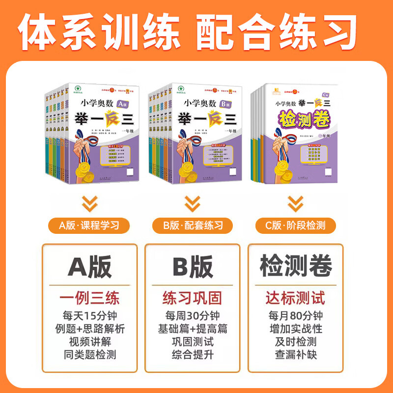 新版小学奥数思维训练举一反三AB版全套人教北师版苏教版数学多版本通用一二三四五六年级上册下册通用奥数教程数学思维训练从课本到奥数视频讲解 全套3本【A版+B版+C版】 小学六年级