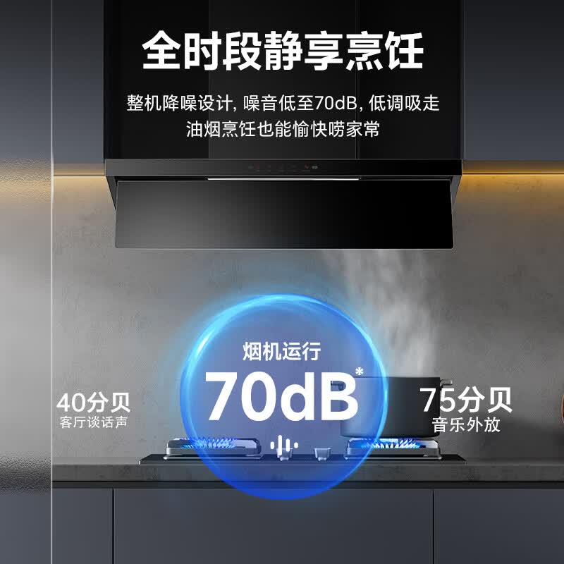 Haotaitai抽油烟机大吸力顶吸自清洗一级能效智能挥手控制大风量爆炒 JT2-SK烟机+JR04-S双九腔聚能方架灶