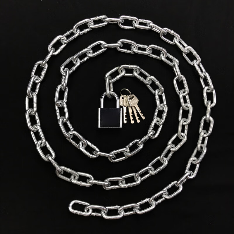 0米(带锁) 铁链子加长款锁链连锁大门锁加粗ay-qj-023