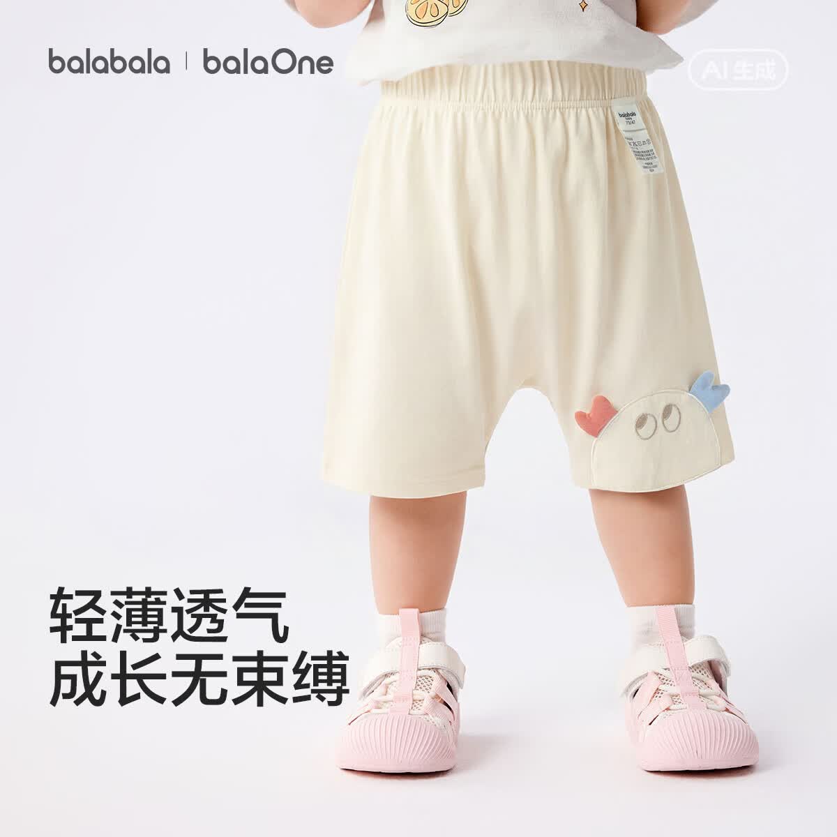 巴拉巴拉童装儿童短裤男童2026夏季休闲裤女童裤子宝宝薄款纯棉七分裤婴儿