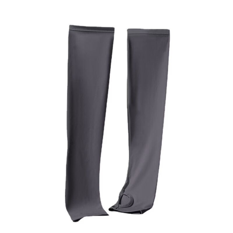 羽小朵夏季冰丝防晒袖套防紫外线纯色简约女士透气袖套手臂套袖冰袖女 漆夜黑(冰感丝滑U型套指） 拍1发2 锦纶高品质·UPF50+