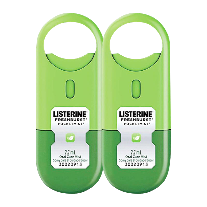 李施德林 口氣清新噴霧劑便攜男女士薄荷男士口腔噴霧劑接吻口噴清新口氣 清涼口味口腔噴霧雙支裝