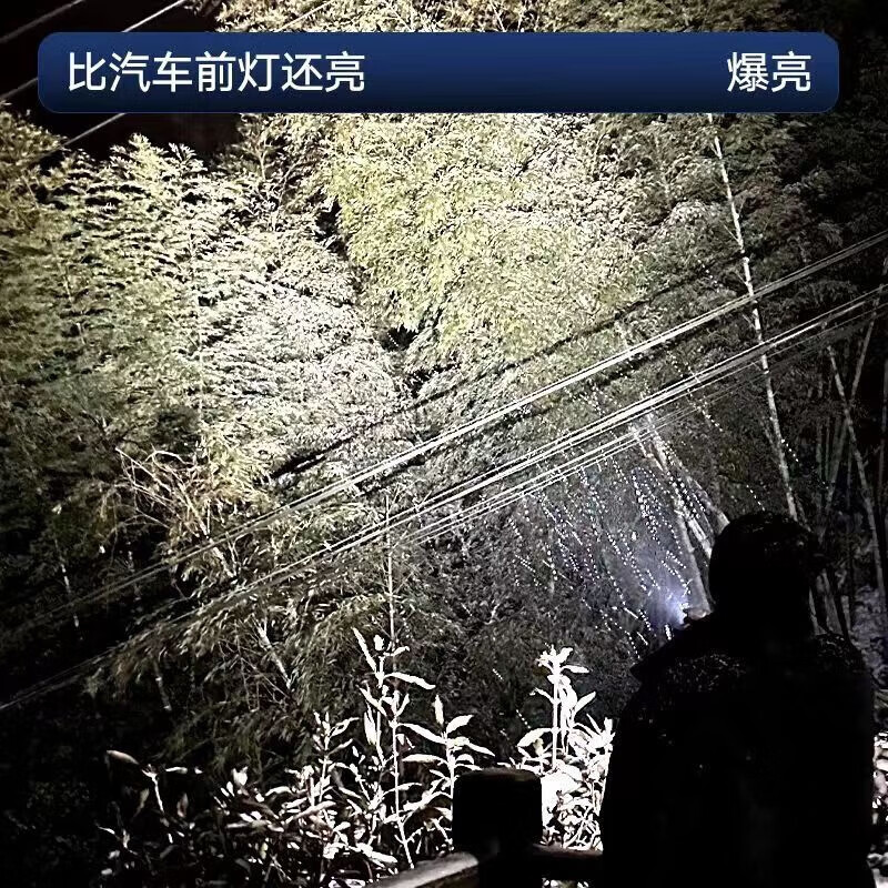 手电筒可充电超亮远射迷你学生便携袖珍家用LED户外强光伸缩变焦 炫酷黑【超级续航版】