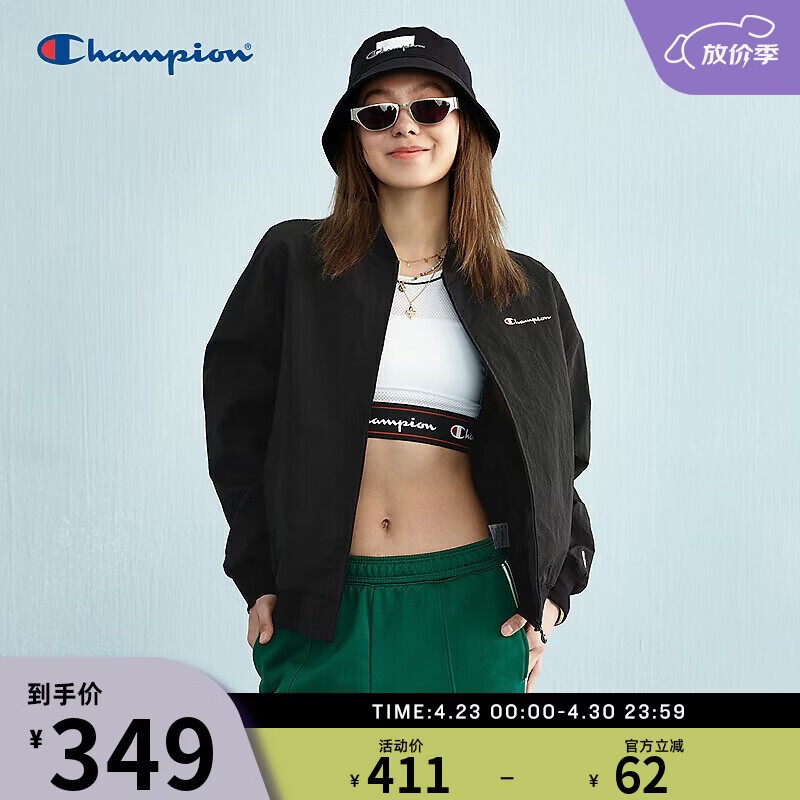 Champion冠军工装夹克女26春季新款美式潮流棒球外套休闲风 黑色 M