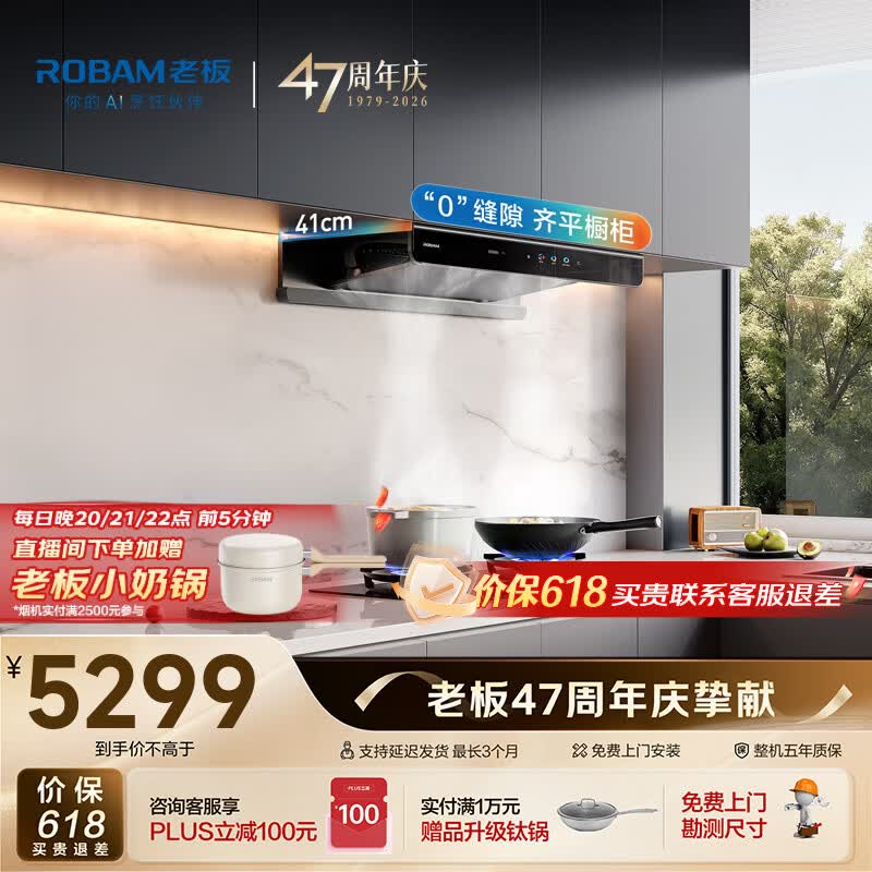 老板（Robam）油烟机E2P/E2 家用抽油烟机28风量1380Pa静压搭配烟灶联动D2灶双腔变频大吸力吸油烟机套装66D5-E2 【智慧烟灶联动套装】E2P+D2 天然气
