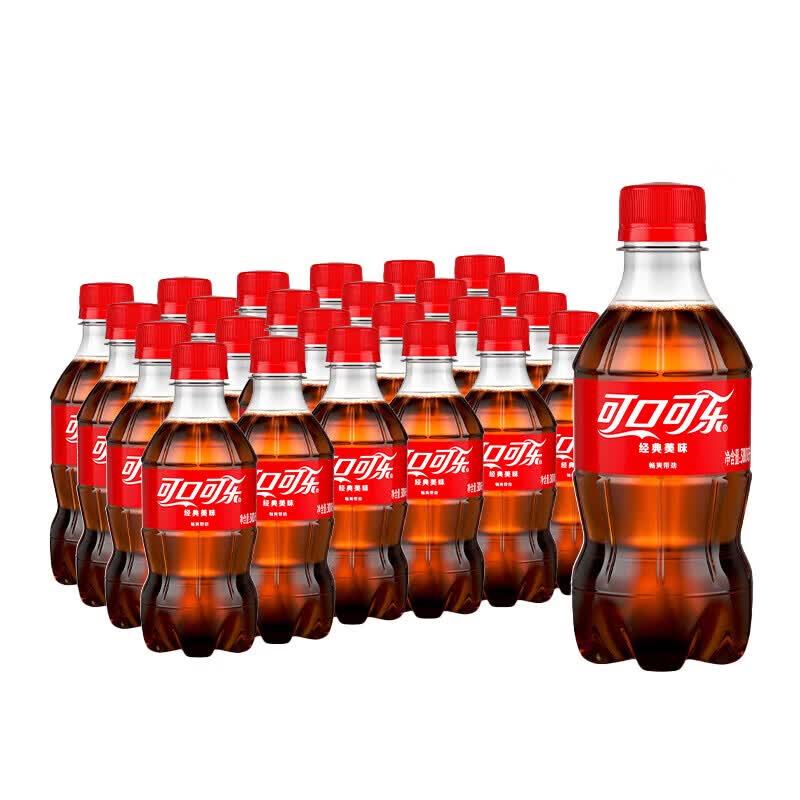 可口可乐（Coca-Cola）碳酸饮料300ml*24小瓶装含糖/无糖雪碧芬达零度汽水整箱 可乐300ml*24瓶