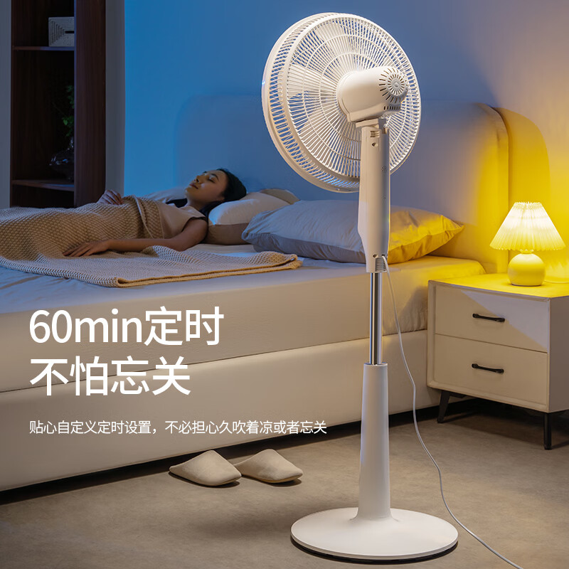 先锋（SINGFUN）电风扇落地扇智能语音家用风扇专利双风叶大风力宿舍客厅床头台扇小型摇头风扇家用可定时电扇 机械款【加高大风力摇头】