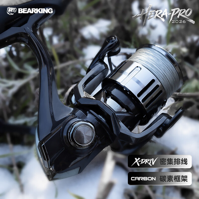 BEARKING熊王26新款赫拉Pro远投纺车轮密集排线微物泛用轮6+1不锈钢轴承 3000S型号-浅杯 赫拉Pro纺车轮