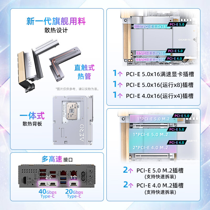 技嘉 悟系列X870E AERO X3D WOOD WIFI7 DDR5 图 4