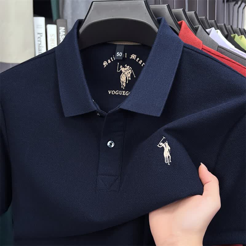 老爷车（LAOYECHE）100%纯棉翻领短袖T恤男士夏季吸汗透气刺绣宽松休闲半袖POLO衫男 AQ8257深灰 4XL 推荐190-210斤