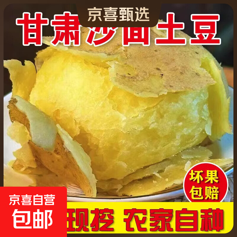 2025年甘肃定西沙面土豆新鲜黄皮黄心洋芋5斤9斤装包邮马铃薯辅食 甘肃定西土豆【净重5斤】