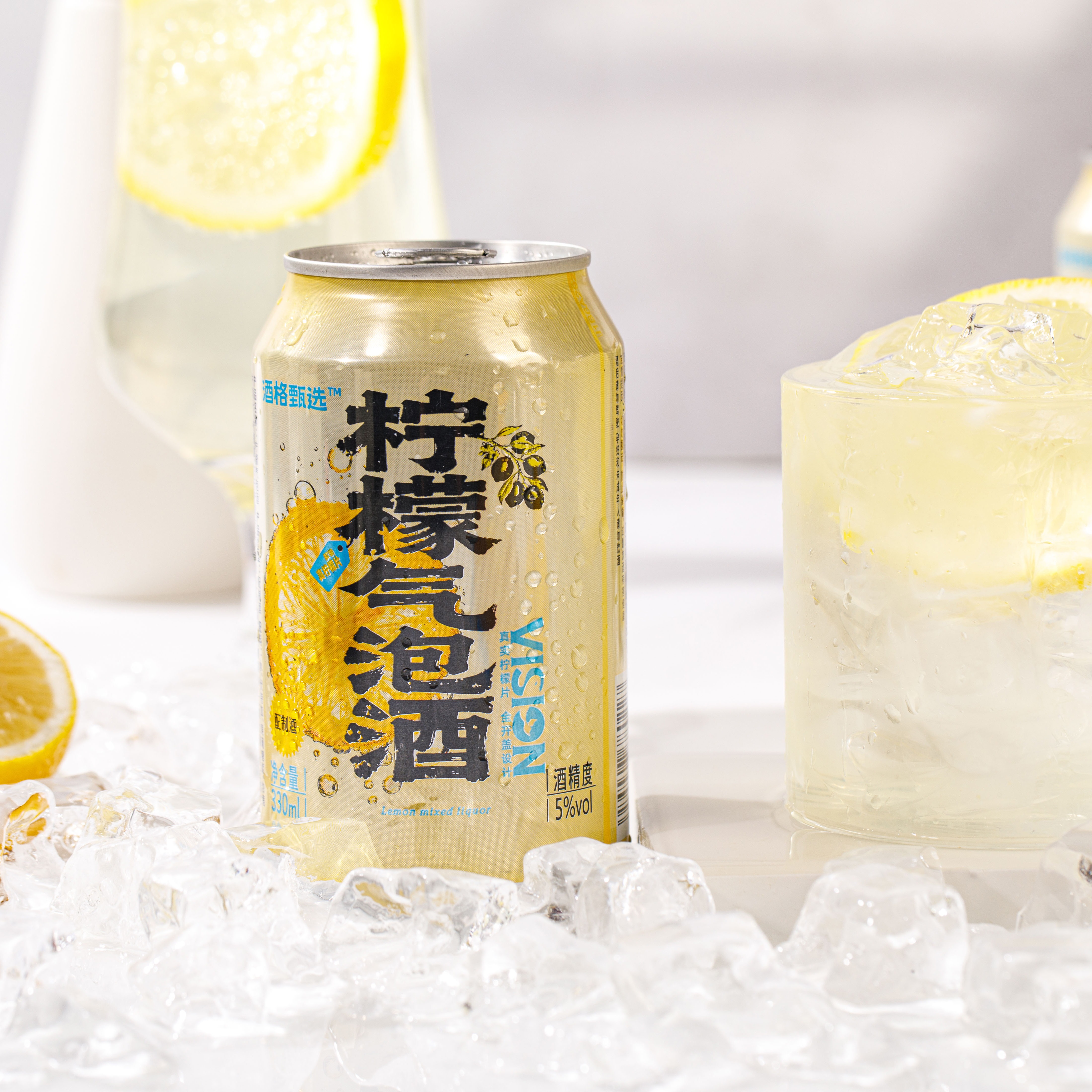 酒格甄选柠檬气泡酒沙瓦内含真柠檬片330ml*6 330mL 6罐