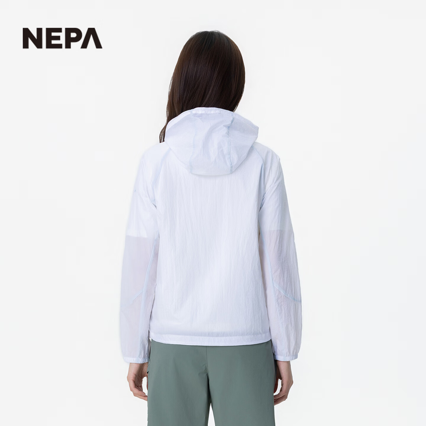 NEPA耐葩26春夏新款女夹克防泼水户外登山轻量连帽外套7M40661 雪白色A03 XXS155/80A(085)
