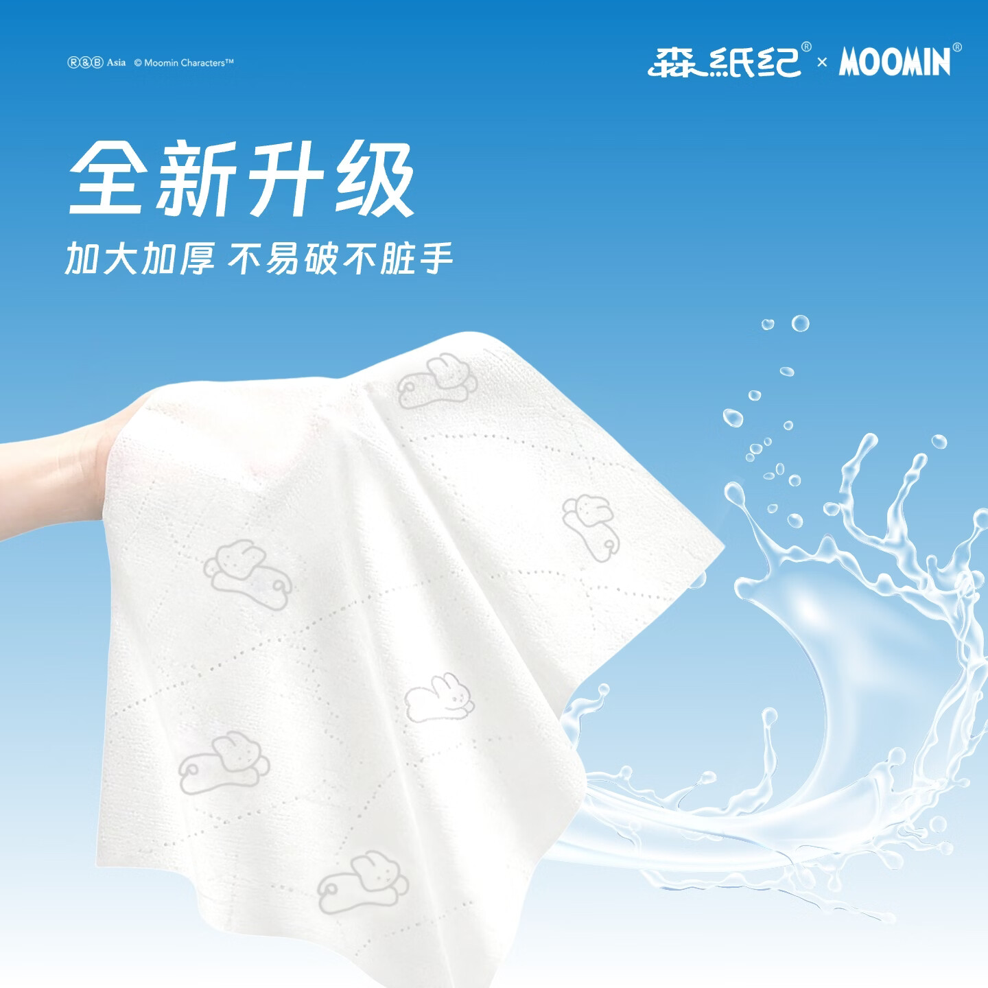 森纸纪纯水湿厕纸纸巾可冲散无纺布湿巾卫生纸私处清洁卫生湿纸巾可降解 【姆明联名款】舒柔湿厕纸 80抽*1包  体验装