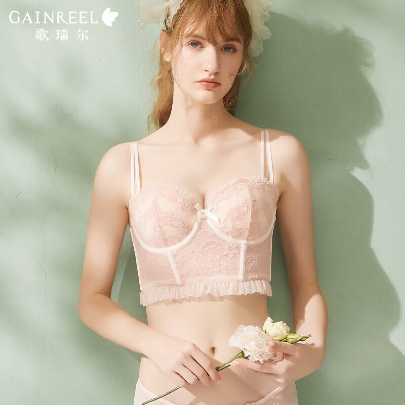 Gainreel歌瑞尔颜值调整型侧收副乳内衣女小胸显大不臃肿承托胸罩透气防下垂文胸 月夜黑 20525 75A