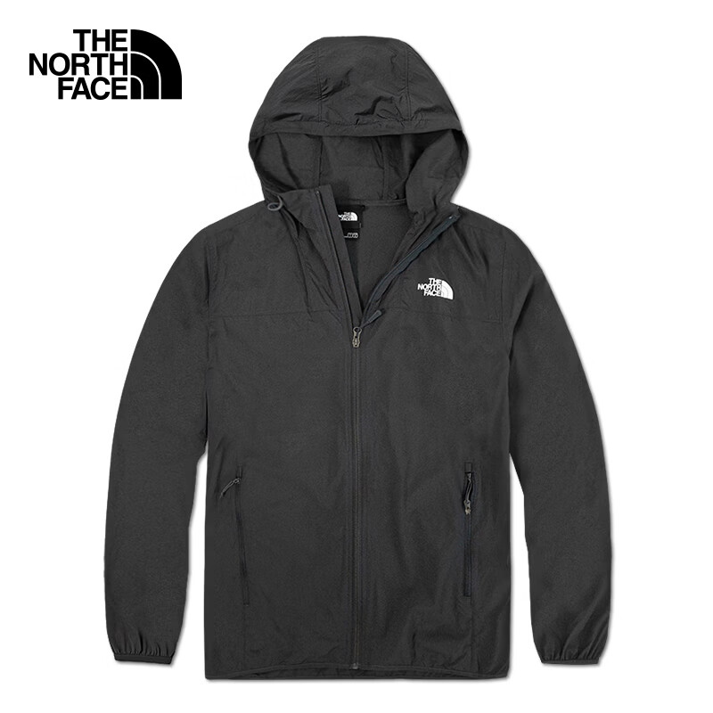 北面（The North Face）皮肤衣防晒衣UPF防晒服 轻薄外套 透气防风夹克男户外舒适 黑色 S /165