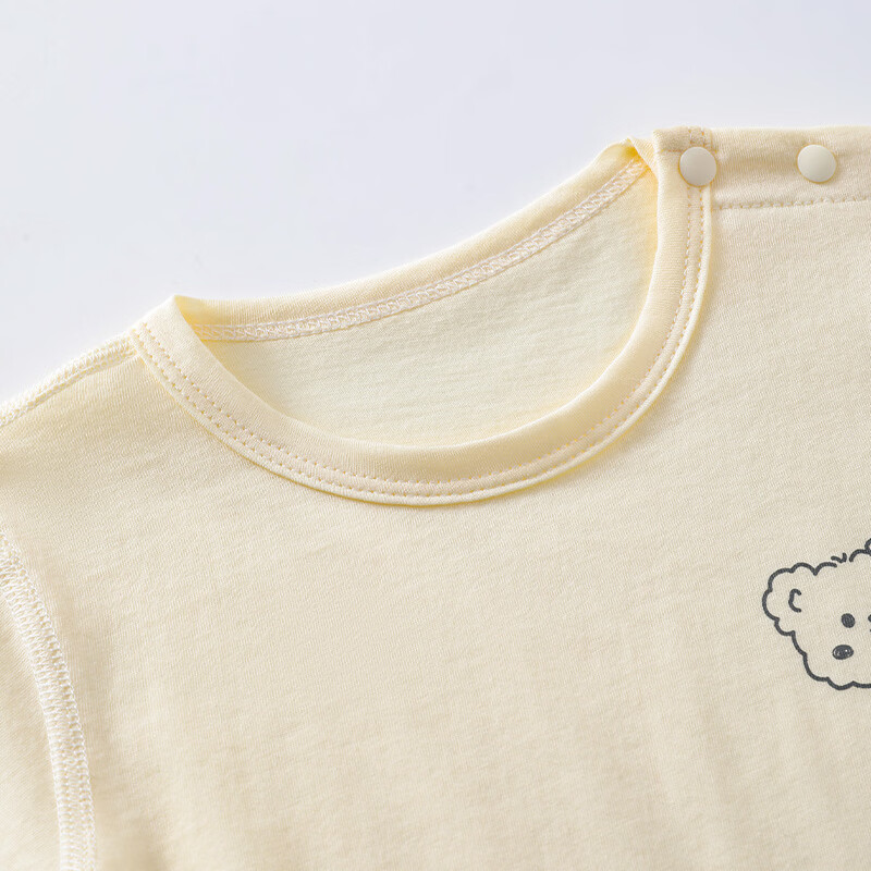 wua·wua儿童睡衣男女宝宝夏季空调服婴儿纯棉长袖长裤家居服套装 黄+粉-更划算 110