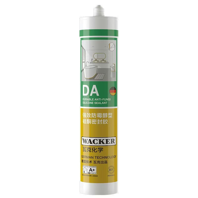 瓦克（WACKER）DA防霉玻璃胶厨房水槽密封胶防水美容胶醇型环保马桶浴室封边胶 【15倍0级防霉】DA-白色300ml送胶枪