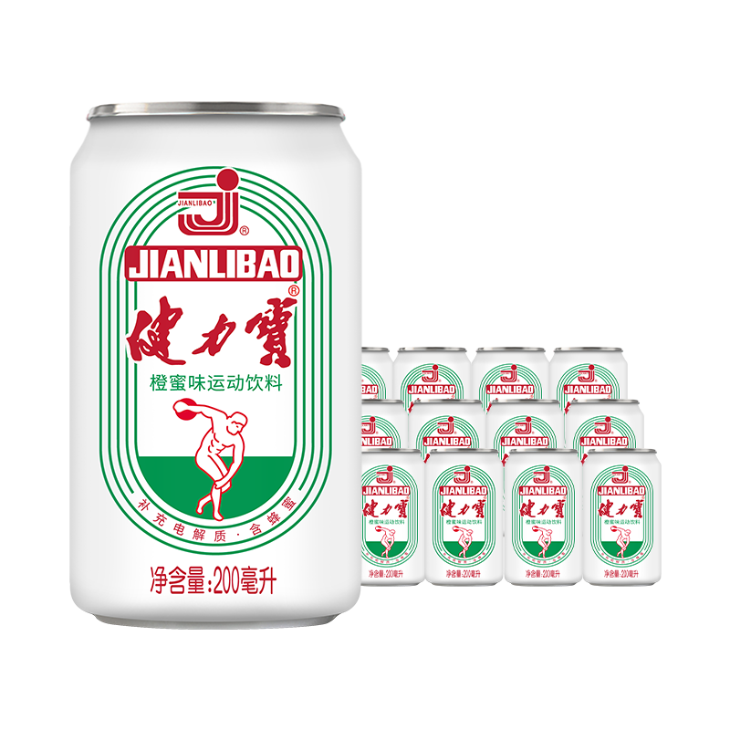 健力宝经典迷你1984橙蜜柠蜜味电解质运动碳酸饮料汽水200ml*24罐整箱装 橙蜜味 200ml*12罐