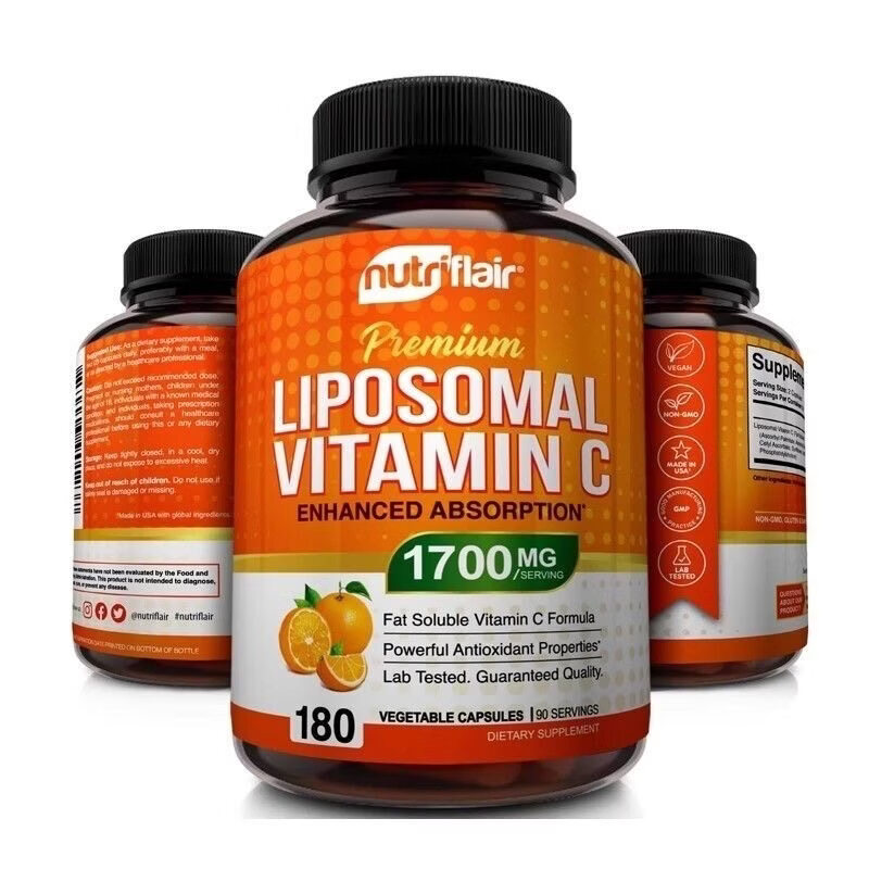 Naturals保税发货 NutriFlair Vitamin C 脂质维生素C脂溶性VC 180粒
