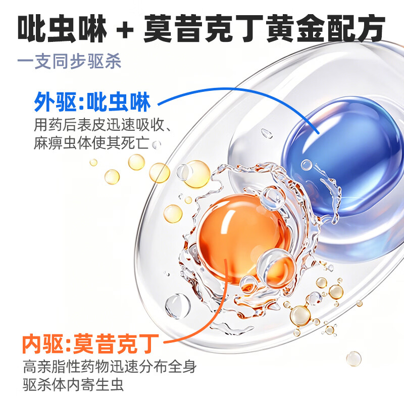 宠康源吡虫啉莫昔克丁滴剂宠物狗狗猫咪驱虫药体内体外合一跳蚤耳螨虫 【狗】20-50斤 2.5ml*3支