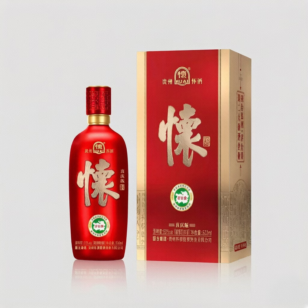 国台 53度酱香型白酒 优级纯粮酒 送礼自饮 2026年 500mL 4瓶 国台怀酒喜庆版整箱