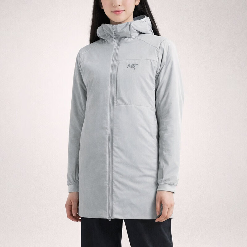 始祖鸟（ARC'TERYX）25新款现货始祖鸟棉服Atom Hoody Arcteryx女阿童木保暖棉衣9452 【中长连帽新款】Solitude_隐秘灰_X7706 XS