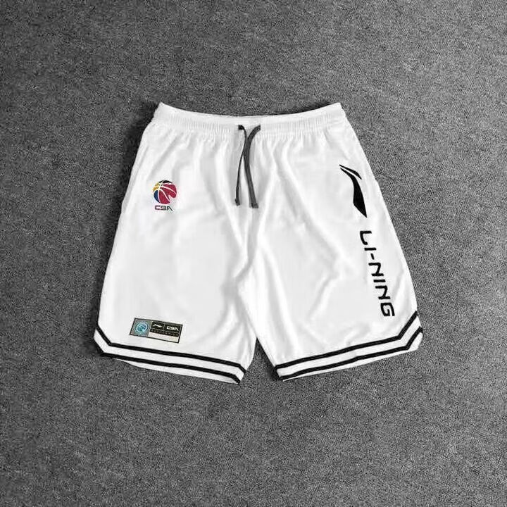 NBA KIDS美短裤男夏天运动宽松NBA球裤aj飞人不过膝4分裤篮球裤儿童 白色NBA斜纹短裤 XL XL建议110-132斤