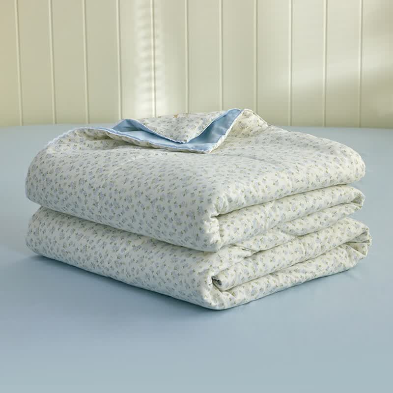 多喜爱（Dohia）夏凉被子空调被芯棉被子春秋四季通用家用卧室透气不闷汗夏凉被子 全棉填充透气夏凉被【花前悦夏】 1.2-1.5米床适用【152*218cm】 夏被