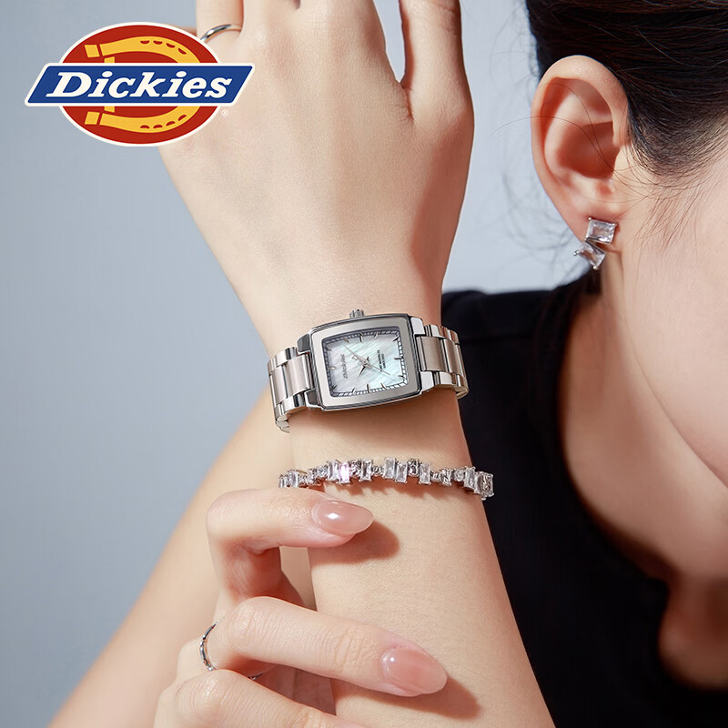 Dickies小众小方表新款ins石英腕表高级感防水手表女款轻奢时尚百搭女表 250F60LYXCL-778DS-2SSY