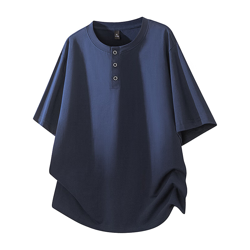 皮尔卡丹棉短袖t恤男2026夏季宽松休闲大码体恤衫半袖上衣 灰色 M